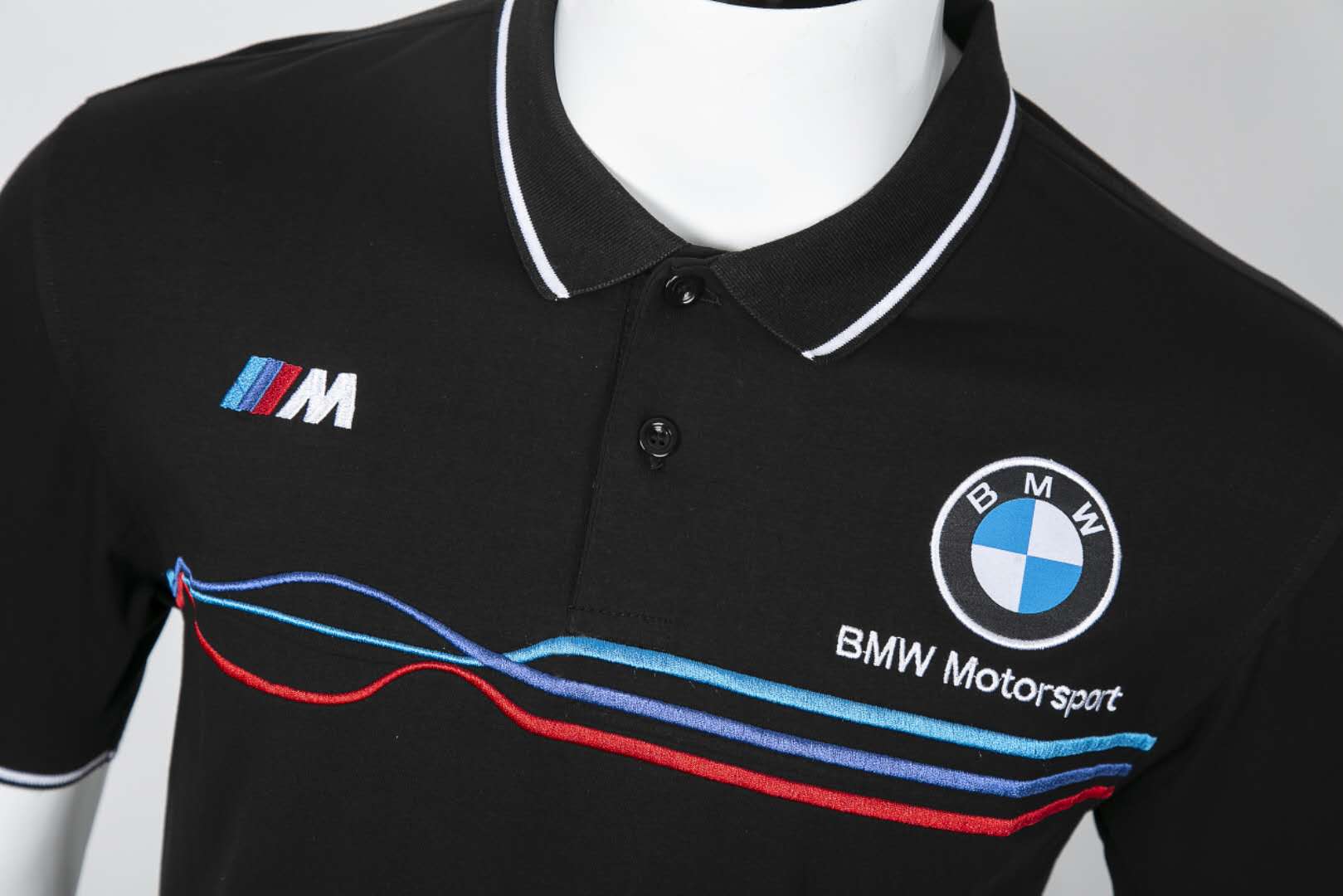 2022 Polo BMW Motorsport Homme M Power Brodé Coton Extensible Manche Courte